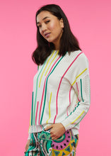 Multi stripe cotton sweater-ZP6426U-wh