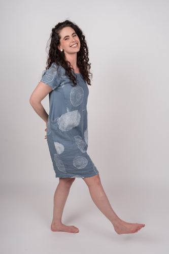 linen dress with front pockets-19-587
