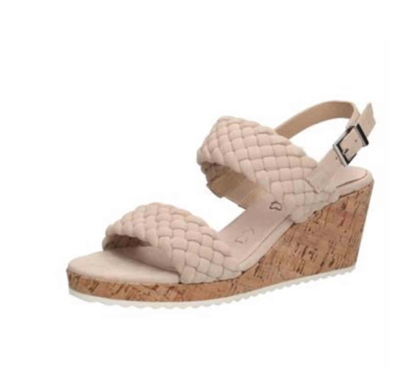 Navy cork cheap wedge sandals