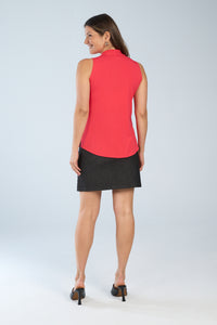 sleeveless slim v neck top-224