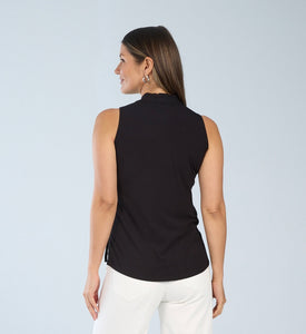 sleeveless slim v neck top-224
