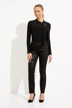 black faux leather textured pant-233974