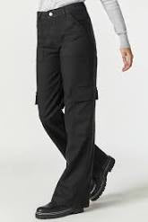 alva black luxe twill wide leg cargo jean -M1010450-85674