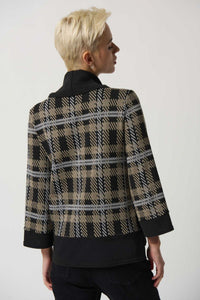 plaid cowl neck sweater-233266