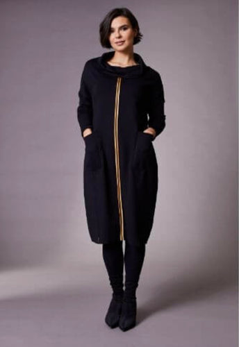 cowl neck dress NOTE Stripe on front not contrasting in store -W23113-113E