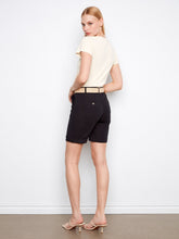 cuffed shorts w belt-C8065R-blk