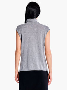 sleeveless turtleneck sweater top-F231115