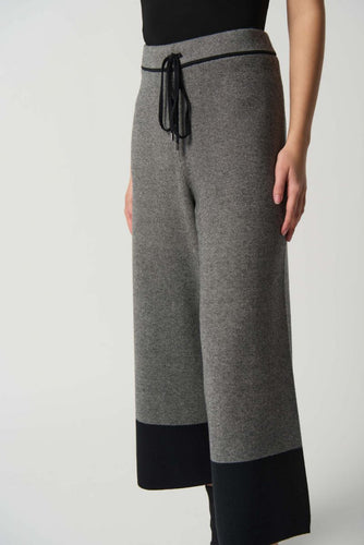 Tweed knit colour block crop pant-233936