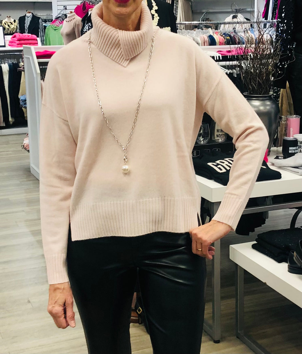 Cashmere split turtleneck-CKH922Ci