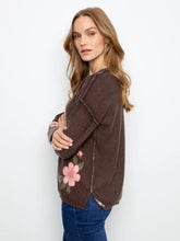 long slv drop shoulder vneck-610-c2907r-626b-coff