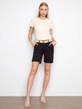 cuffed shorts w belt-C8065R-blk