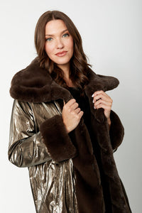 Reversible faux fur coat -243904