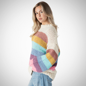 multi coloured striped crewneck -Shania-f24