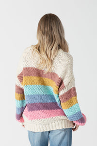 multi coloured striped crewneck -Shania-f24