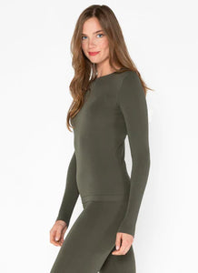 bamboo long slv crew neck-CEBT1020