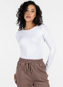 bamboo long slv crew neck-CEBT1020