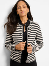 striped fringe jacket-F251127