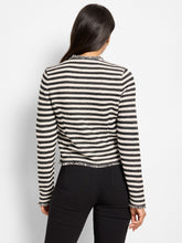 striped fringe jacket-F251127