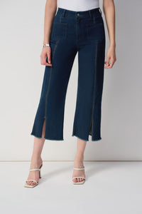 Sparkle trim wide leg 7/8 jean -241903s25