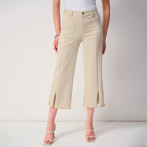 Wide leg ankle jean with slit bottom and subtle sparkle detailing-251901-sand