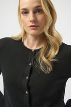 Cashmere cardigan with sparkle button 254951-blk