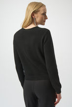 Cashmere cardigan with sparkle button 254951-blk
