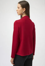 Mock neck jersey knit top with seam detailing -254034