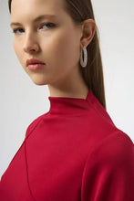 Mock neck jersey knit top with seam detailing -254034