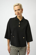 Collared sweater with gold button deta-253962-11