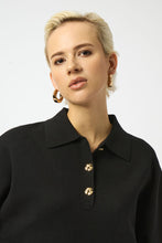 Collared sweater with gold button deta-253962-11