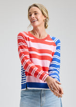 crazy stripe crew neck pullover -ZP8413U