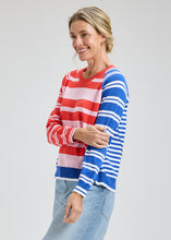 crazy stripe crew neck pullover -ZP8413U