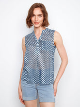 cotton gauze slveless blouse-C4606dr-min