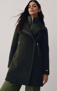 wool coat with removable quilted collar - Abbi