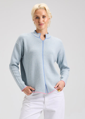 neru collar sweater-ZP7524U-sky
