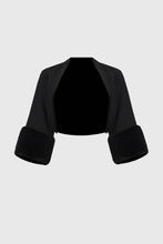 Shrug with 3/4 fur trim sleeves - 244914