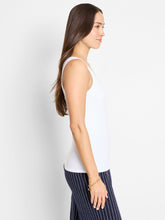 shimmer trimmed tank top-M251023-wht