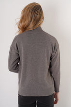 Mock neck cable sweater -TT13100-gry