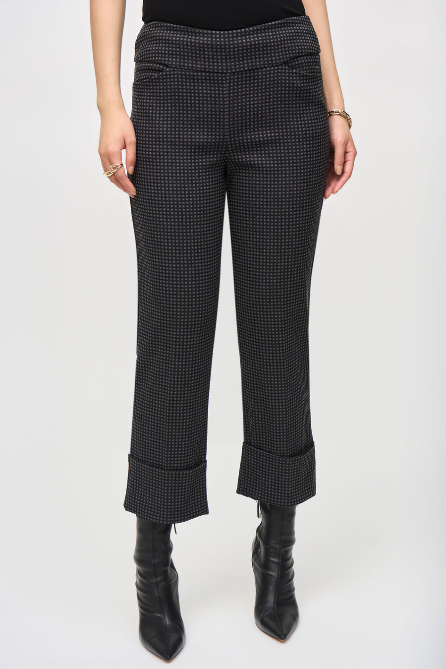 3/4 wide leg tweed pant-243262