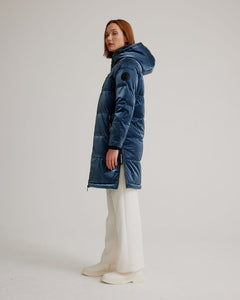 Iridescent mid length puffer coat -k5287R1-408