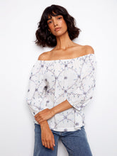 embroidered cotton off shldr blouse-C4527RR