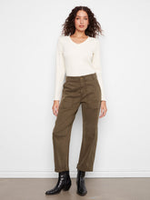 smooth twill barrel leg pants-C5812/655c