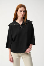 Zip top cape sweater - 243954-blk