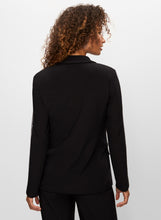Black blazer with sheer sparkle sleeve detailing -233748