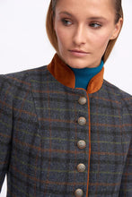 zahara faux suede trim dark plaid jacket