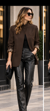 Oversized blazer with animal print liner -NY26254