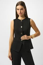 Ponte button vest-253156