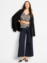 Faux btn up print pullover-F251176