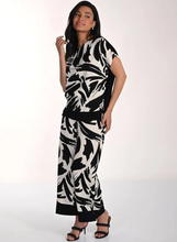 Black white print 3/4 length  pant-266310