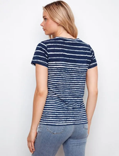 printed v nk tee-C1231BPK